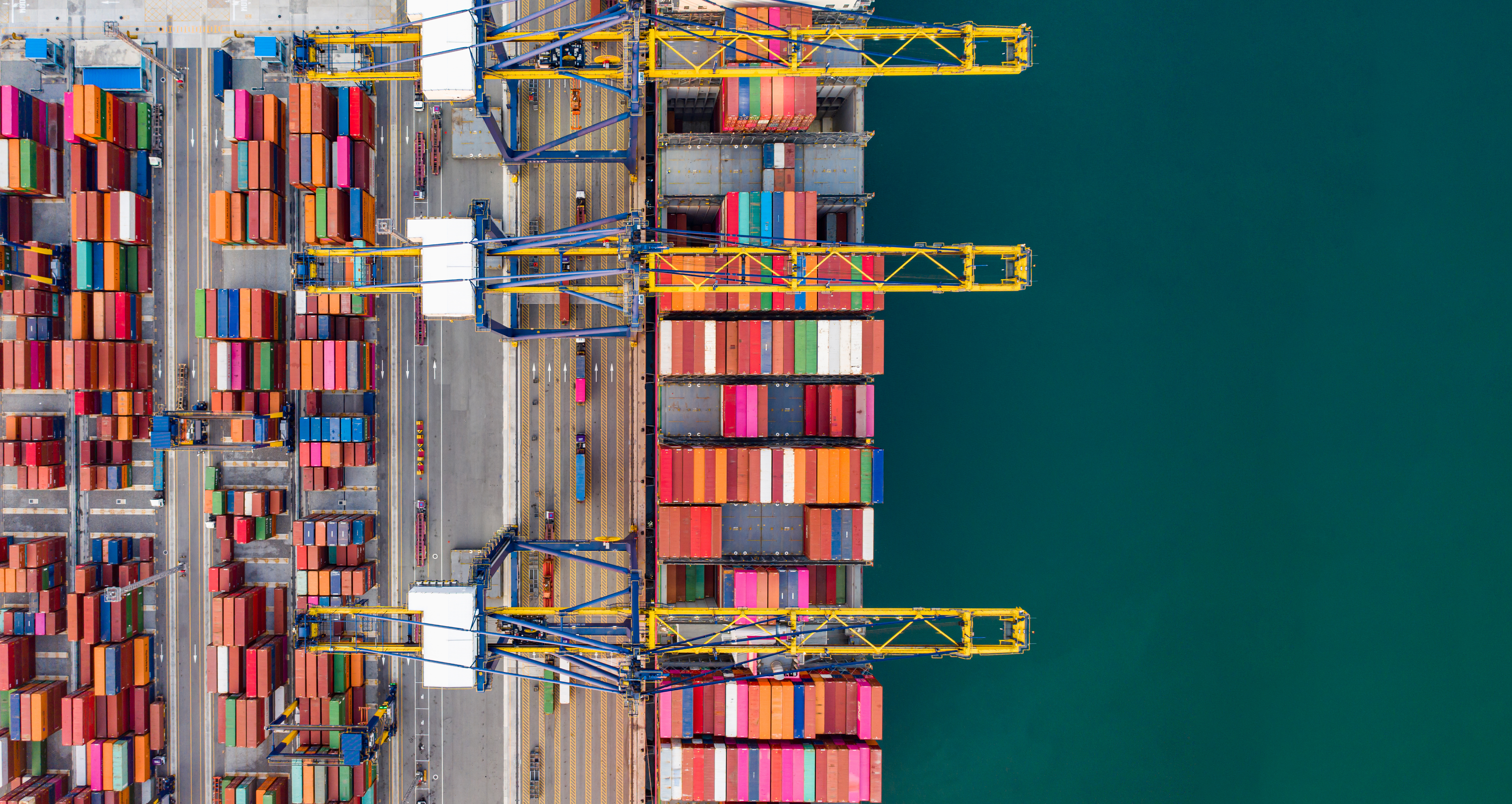 Photo of shipping dock from above