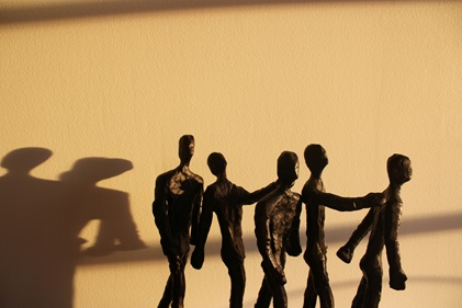 Photo of sculpture of human-like shapes
