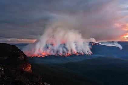 Photo of bushfire from the air