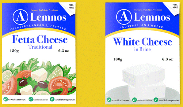 ‘before-and-after’ image comparison of the potential impact of GI protection on the labelling of Australian-produced ‘feta’ cheese