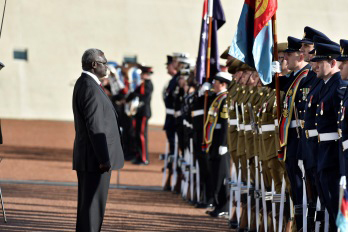 The Honourable Mr Manasseh Damukana Sogavare MP at Parliament House, Image source: AUSPIC