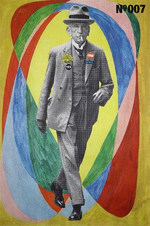 artwork portrait of William Morris Hughes by alison alder jpg