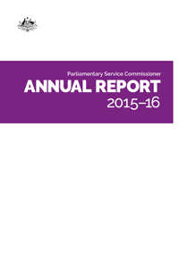 Parliamentary Service Commissioner Annual Report 2015-16 cover