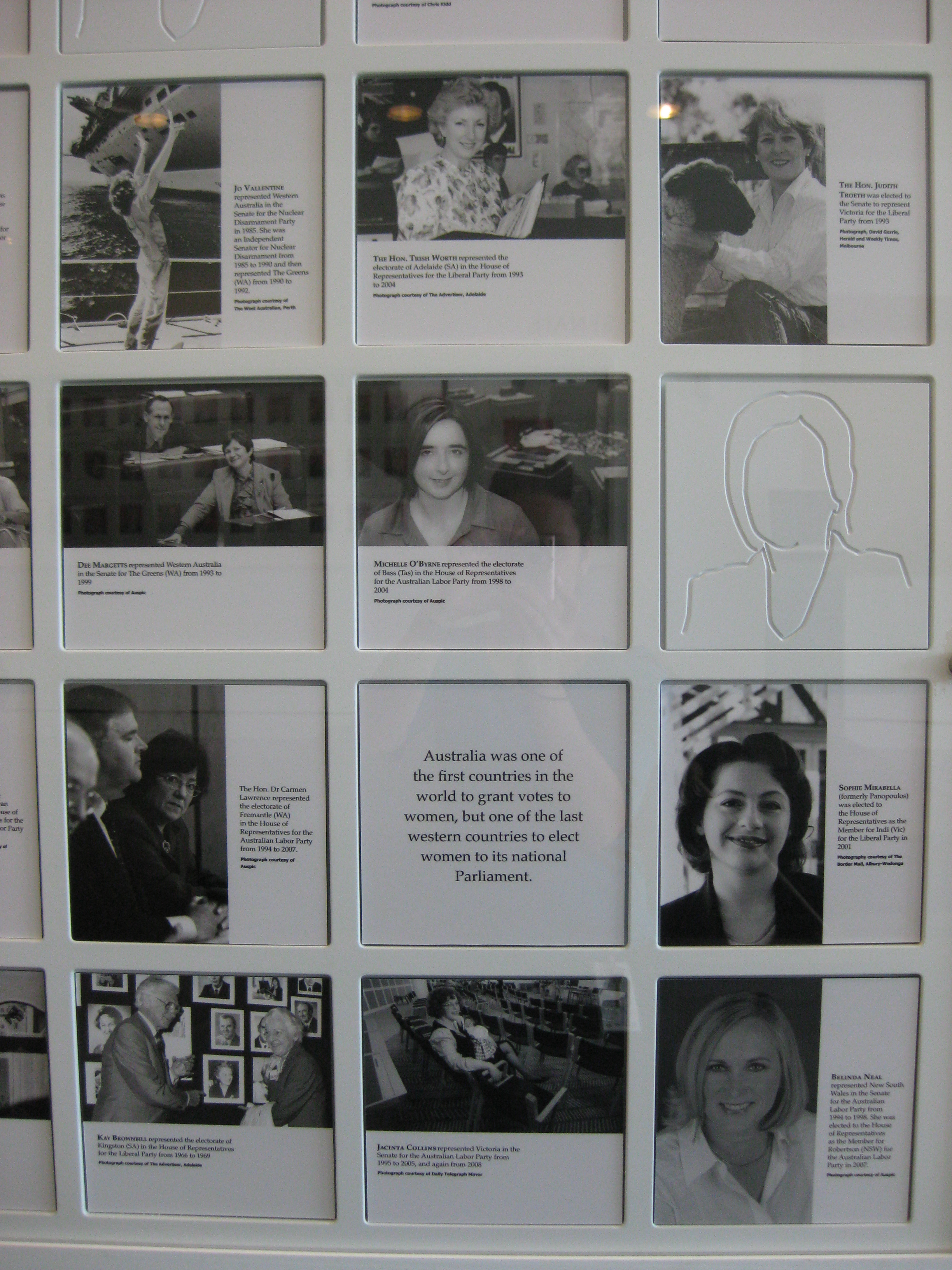 Women in Federal Parliament exhibition