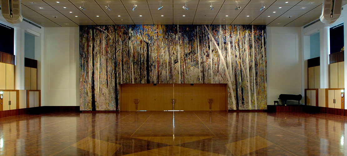 View of the Great Hall at Parliament House showing the Great Hall Tapestry by Arthur Boyd