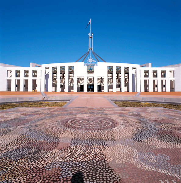 Forecourt mosaic, Parliament House, Canberra (Possum and Wallaby Dreaming)