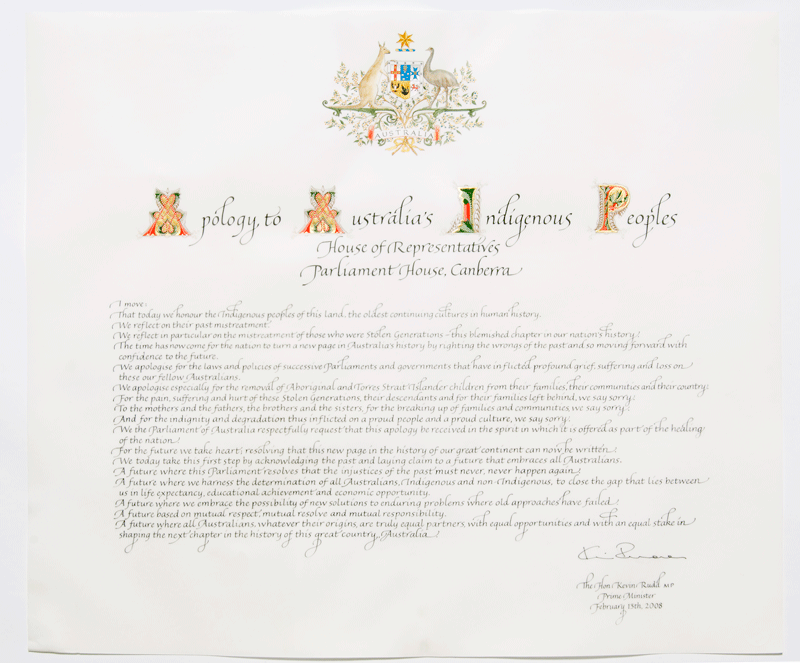 Gemma Black (born 1956) Apology to Australia's Indigenous Peoples, 2008. 