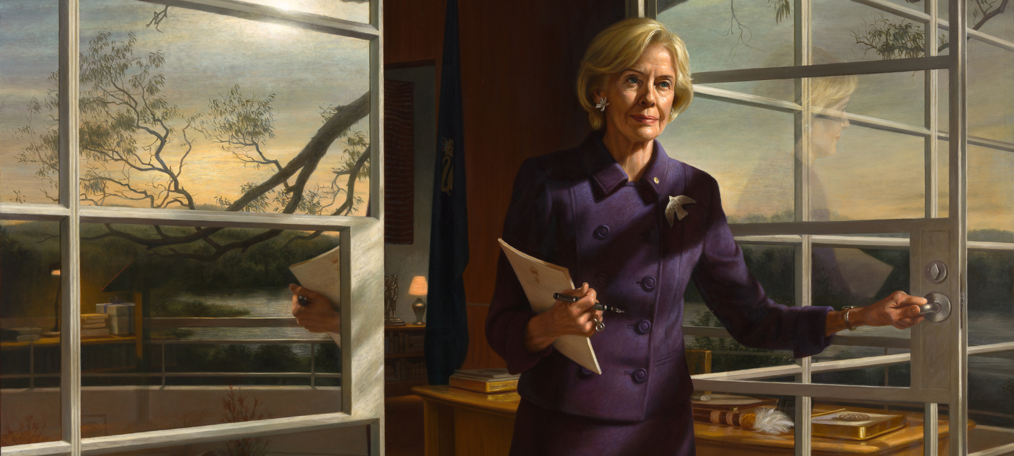 Portrait of Governor General Quentin Bryce by Ralph Heimans, 2014, Historic Memorials Collection.