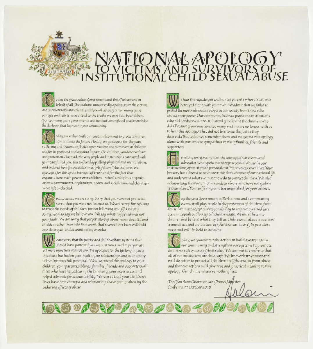 National Apology to Victims and Survivors of Institutional Child Sexual Abuse