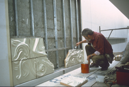 Rob Hinwood installing the Coat of Arms