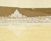 Detail from Griffin's plan for Canberra, showing the Capitol building as a stepped pyramid 