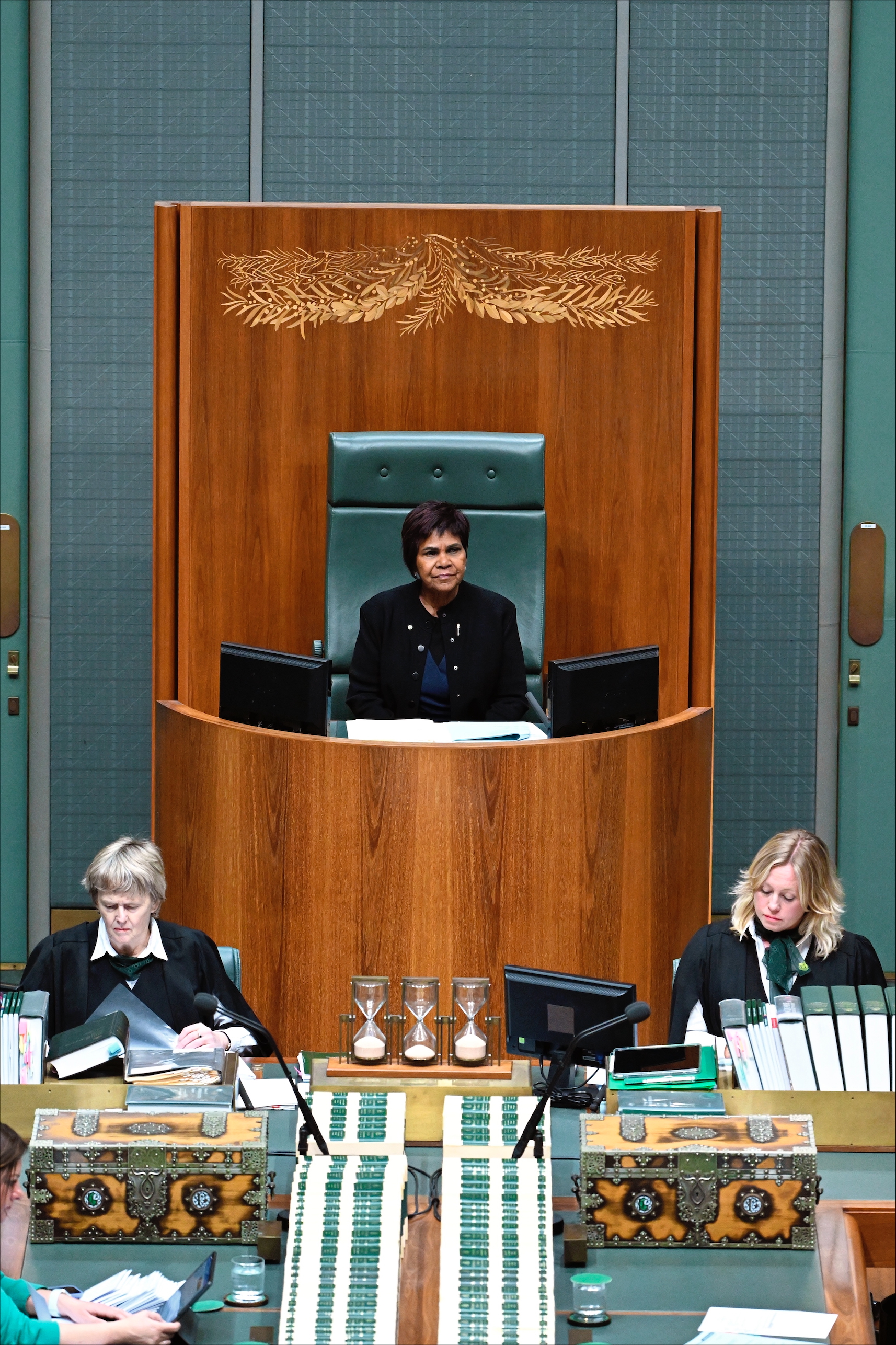 Marion Scrymgour MP, Member for Lingiari, takes the Chair for the first time. Courtesy of AUSPIC.