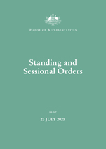 Standing and Sessional Orders cover