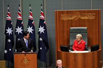 Prime Minister of Japan Shinzo Abe addressing the Parliament