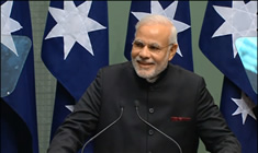 Prime Minister of India Narendra Modi addressing the Parliament