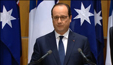 President of France François Hollande at joint media conference