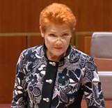 Pauline Hanson speaks to the motion
