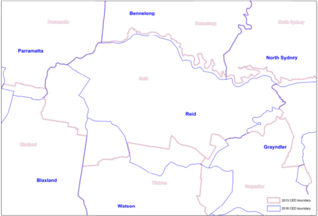 	Appendix D: Pre- redistribution and post-redistribution boundaries in inner Sydney