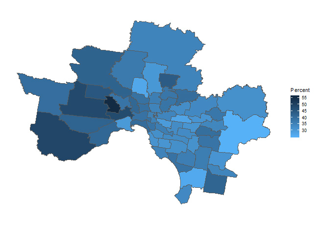 Early voting rates in metropolitan Legislative Assembly seats