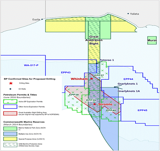 Figure 2.3 – Map showing proposed drilling sites for Stromlo-1 and Whinham-1