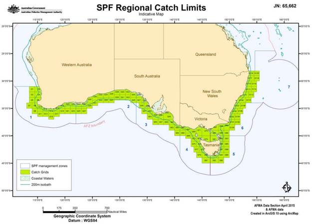 Figure 2.1: SPF management zones and catch grids