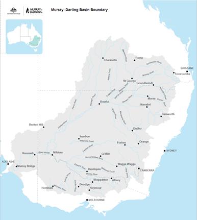 Figure 2.3: Map of the Murray-Darling Basin