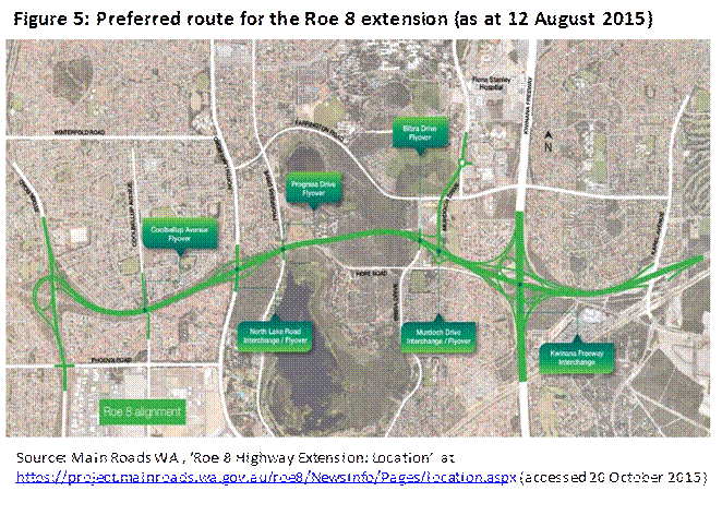 Figure 5: Preferred route for the roe 8 extension (as at 12 August 2015)