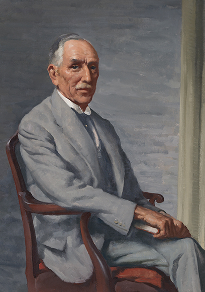 Detail of a portrait of Prime Minister Billy Hughes by Norman Carter for the Historic Memorials Collection.