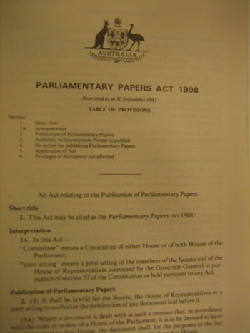 The Parliamentary Papers Act 1908