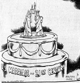 ‘Gay wedding cake’, Toles © 2009 The Washington Post. 