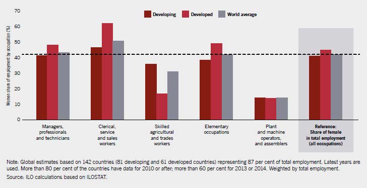 Figure 2.3—Occupational segregation, 142 countries (latest year available)