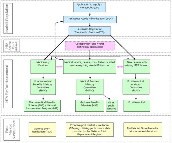 Figure 2.1: HTA processes for market entry and reimbursement processes