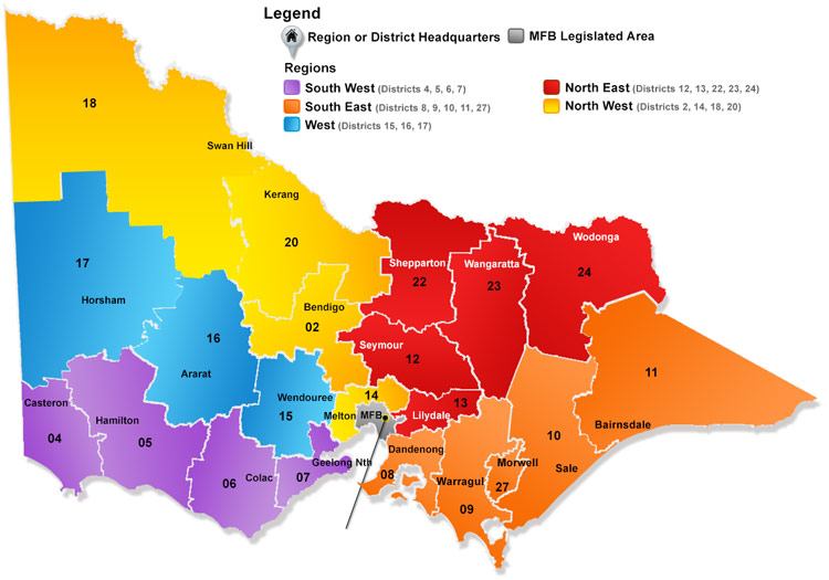 Figure 2.1—Country Fire Authority District Map