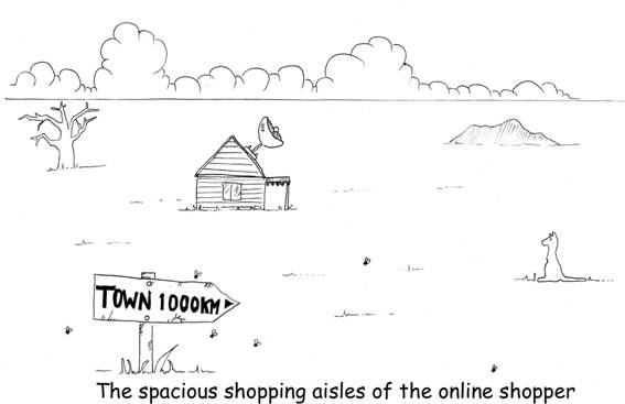 The spacious shopping aisles of the online shopper