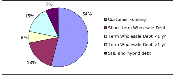 Chart 2.4: Composition of ANZ's funding (March 2009)