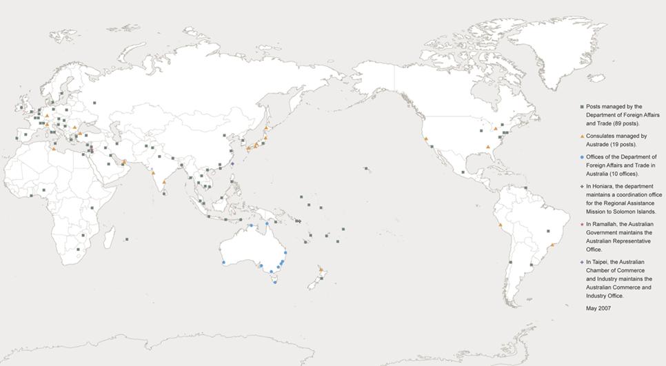 Department of Foreign Affairs and Trade—Posts, Consulates and offices.