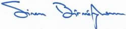 Signature of Senator Simon Birmingham